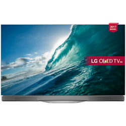 LG OLED55E7N OLED HDR 4K Ultra HD Smart TV, 55 with Freeview Play, Picture-On-Glass Design & Dolby Atmos Sound Bar Stand, Silver